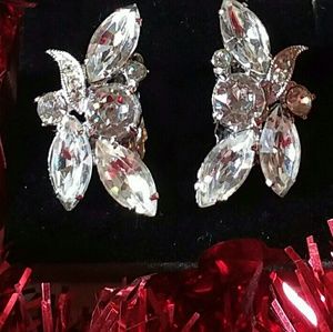 VINTAGE 1950'S SIGNED EISENBERG CLIP EARRINGS WOW!